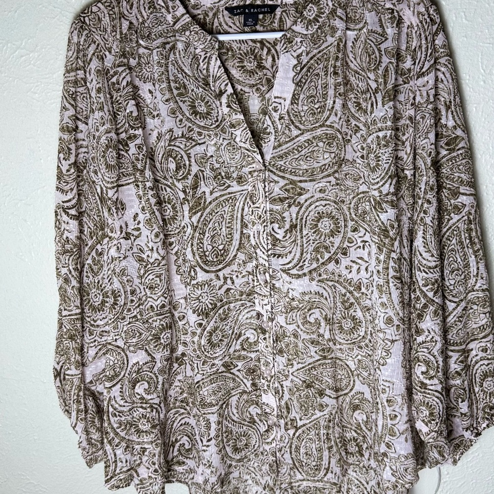 Zac & Rachel Paisley Skirt in Black and Cream
